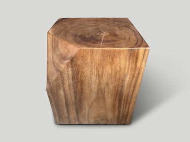 Faceted Wood Side Table