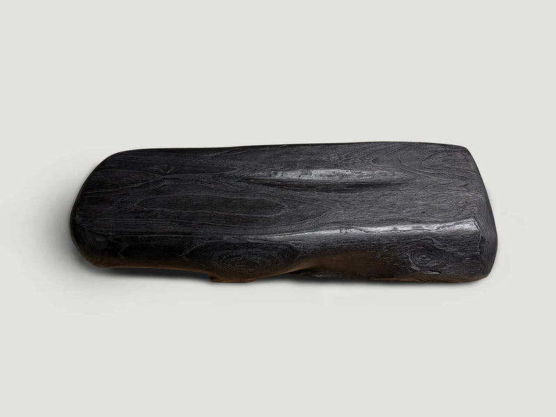 Sculptural Charred Teak Wood Vessel