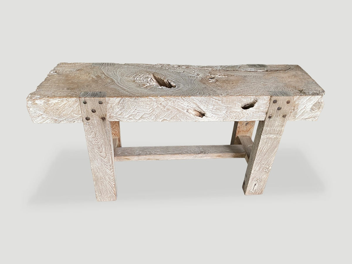 Impressive Log Style Console Table