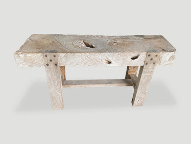 Impressive Log Style Console Table