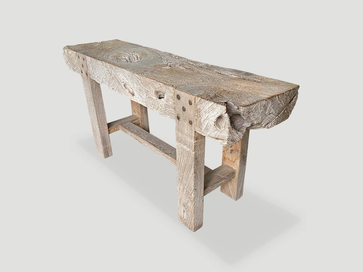Impressive Log Style Console Table