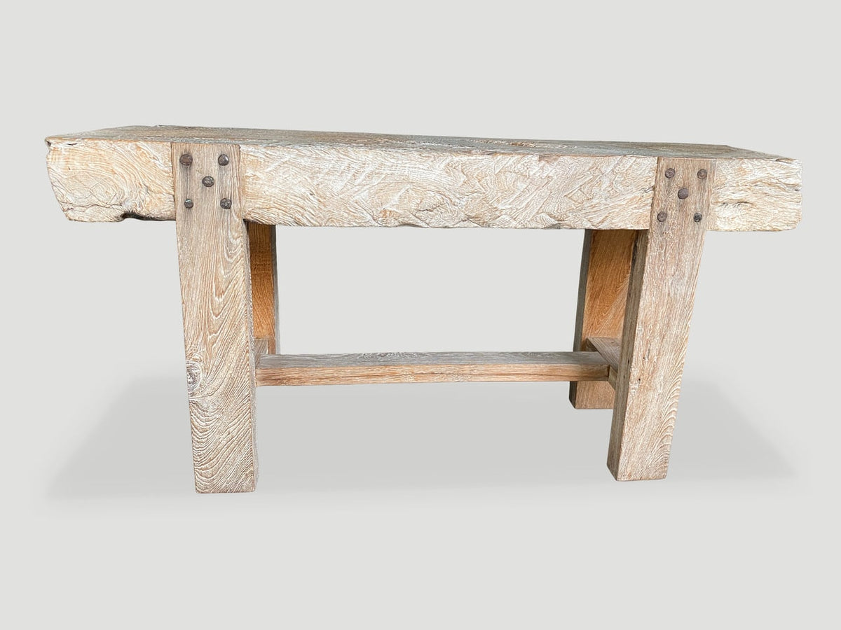 Impressive Log Style Console Table