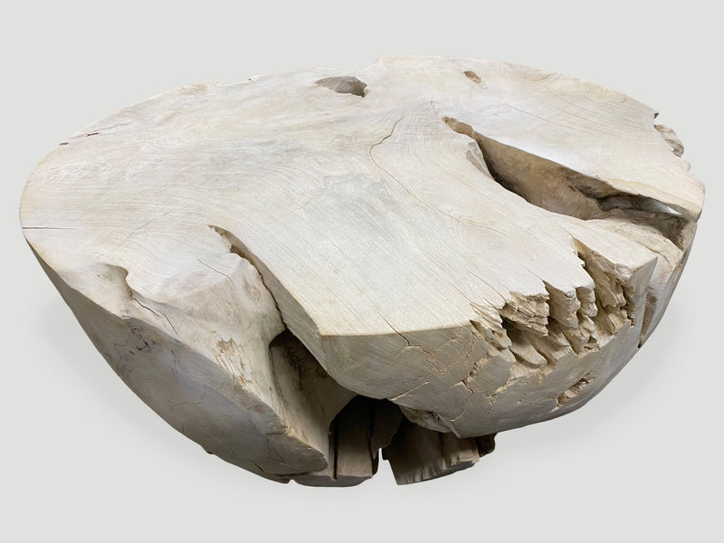Round Bleached Teak Coffee Table