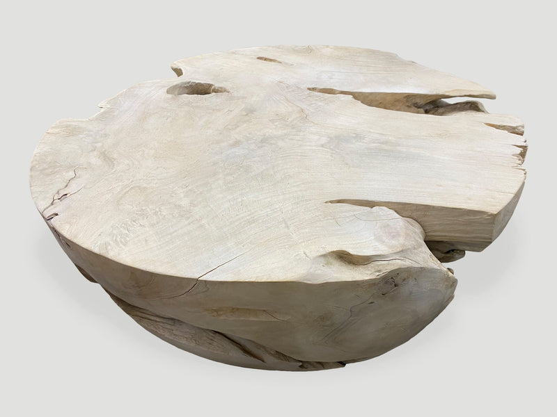 Round Bleached Teak Coffee Table