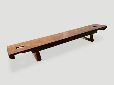 Brutalist Reclaimed Teak Bench