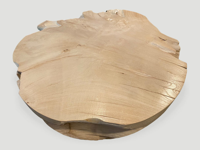 Impressive Bleached Teak Wood Coffee Table
