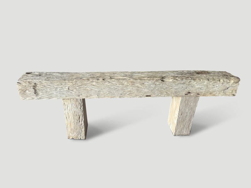 Monumental Bleached Teak Console Table
