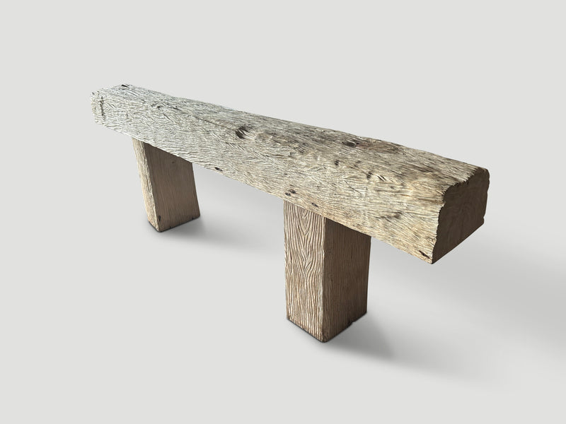 Monumental Bleached Teak Console Table