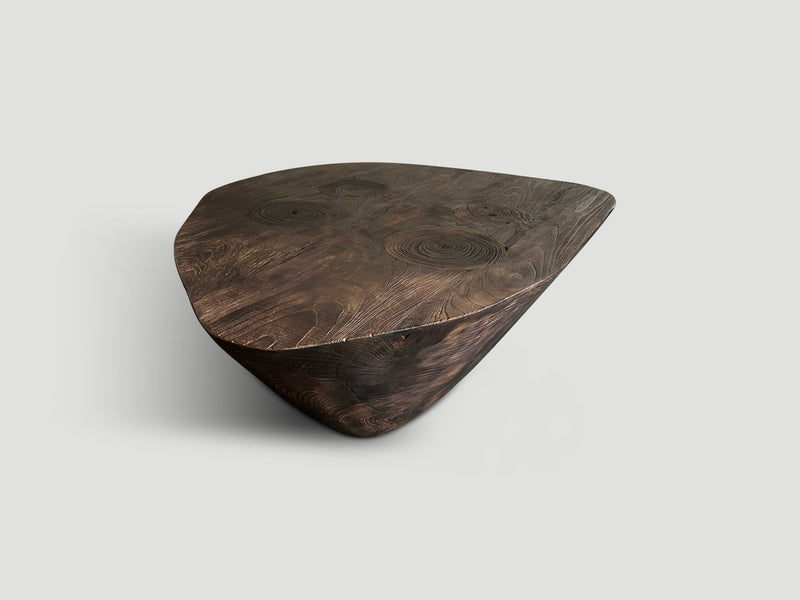 Single Charred Minimalist Teak Coffee Table