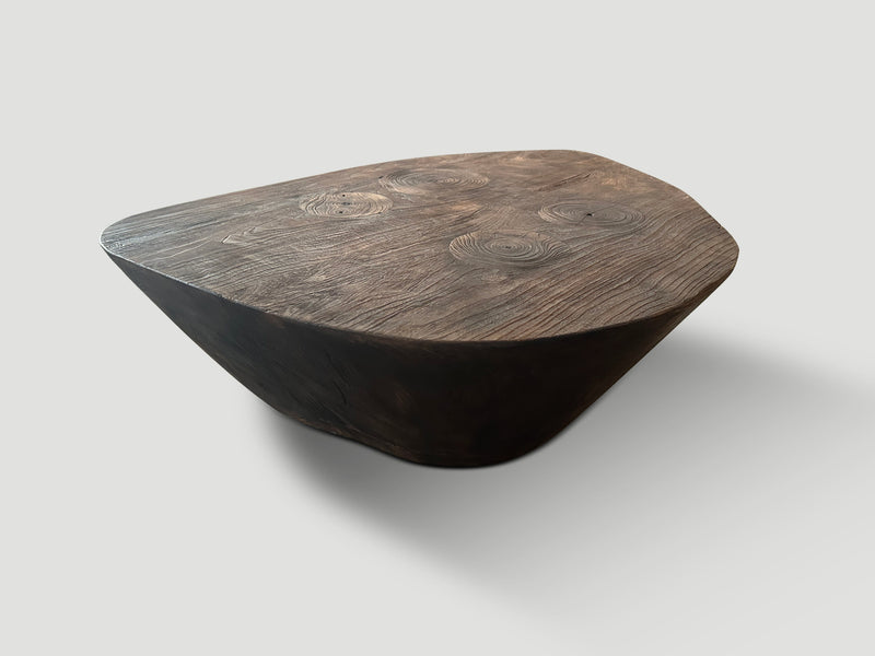 Single Charred Minimalist Teak Coffee Table