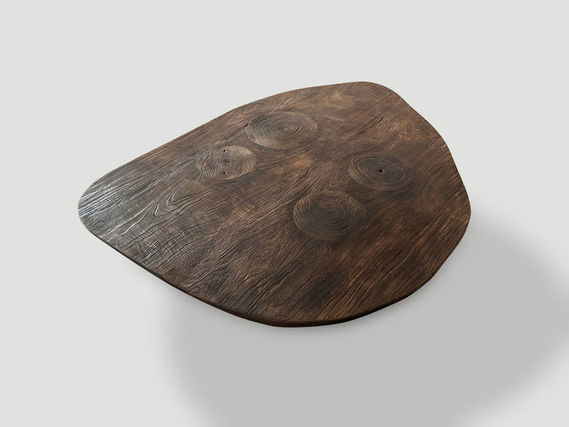 Single Charred Minimalist Teak Coffee Table