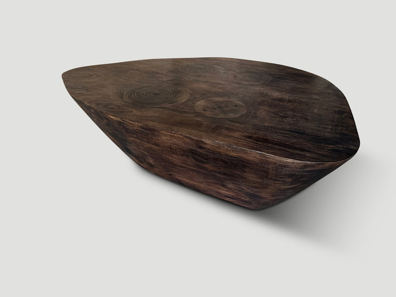 Single Charred Minimalist Teak Coffee Table