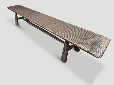 Impressive Minimalist Hand Carved Teak Bench