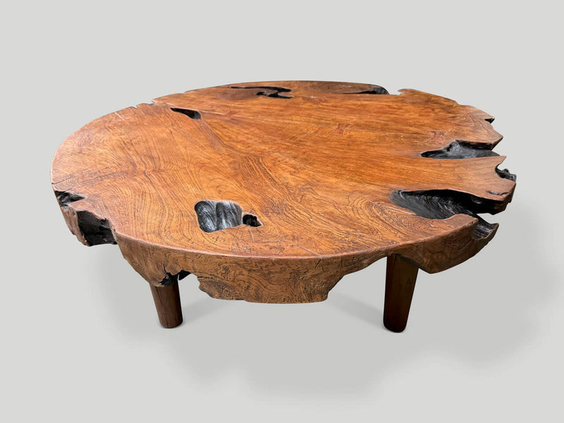 Sculptural Organic Modern Round Coffee Table