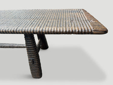 Impressive Minimalist Hand Carved Teak Bench
