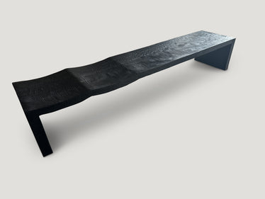 Impressive Minimalist Charred Wave Bench