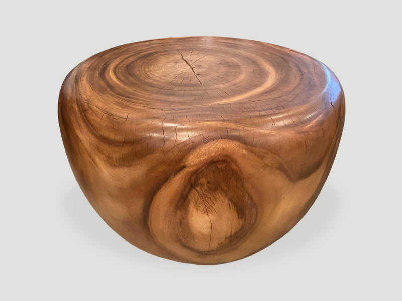 Drum Shape Suar Wood Coffee Table
