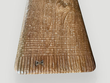 Impressive Minimalist Carved Long Teak Bench
