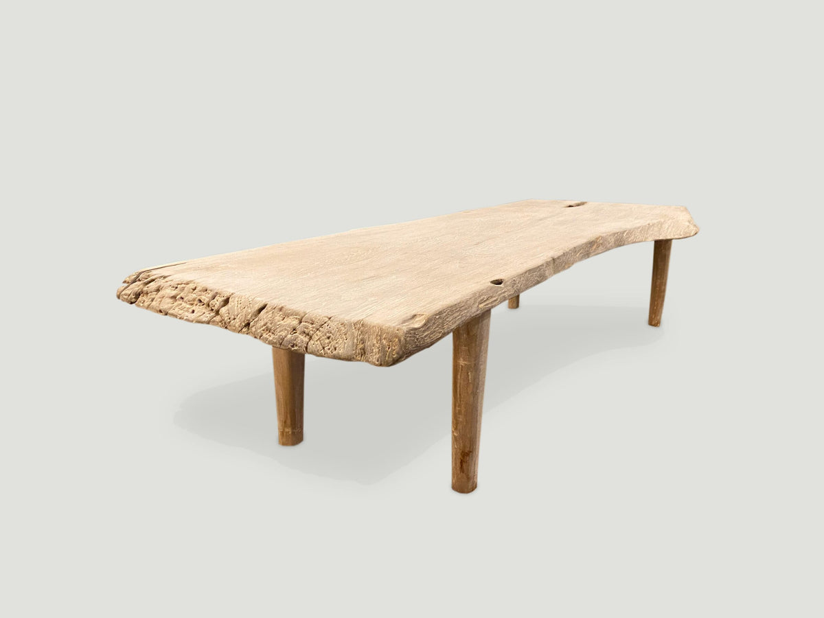 Live Edge Teak Coffee Table or Bench