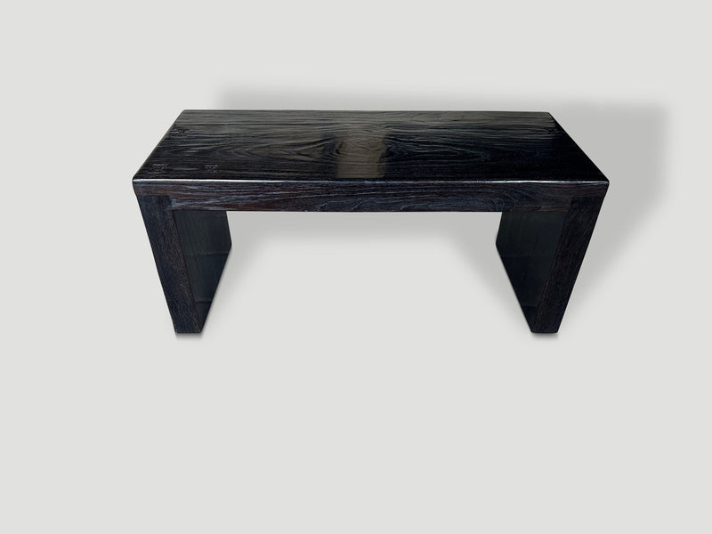 Minimalist Espresso Stained Teak Bench