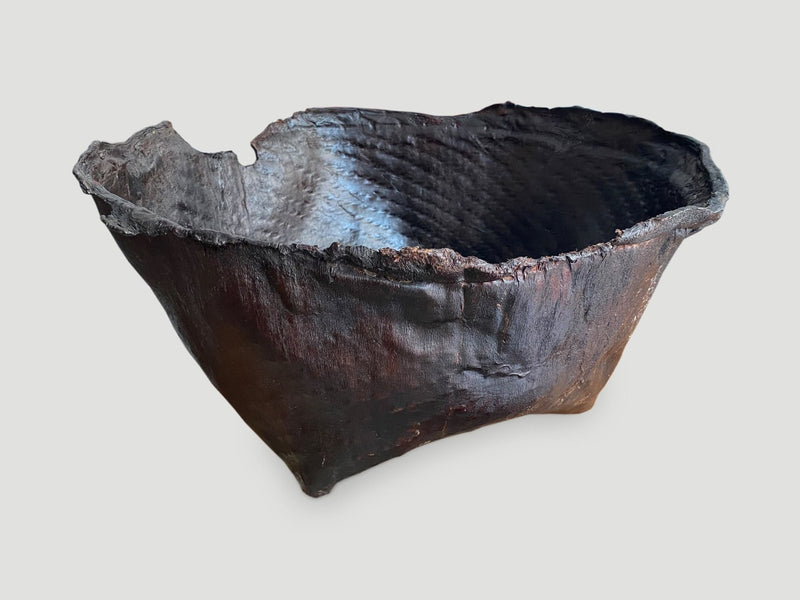 Polished Buffalo Hide Container