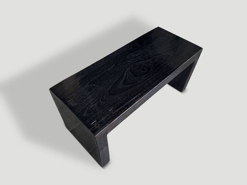 Minimalist Espresso Stained Teak Bench