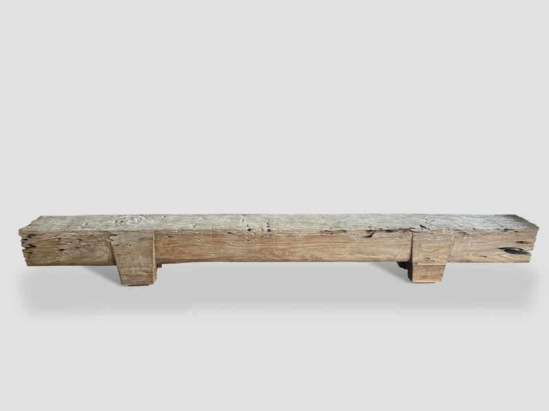 Bleached Teak Wood Log Bench