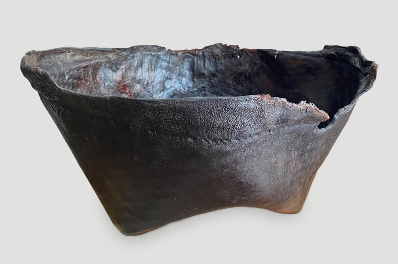 Polished Buffalo Hide Container