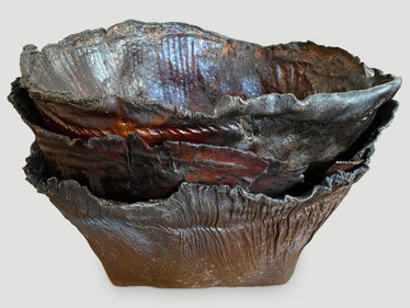 Polished Buffalo Hide Container