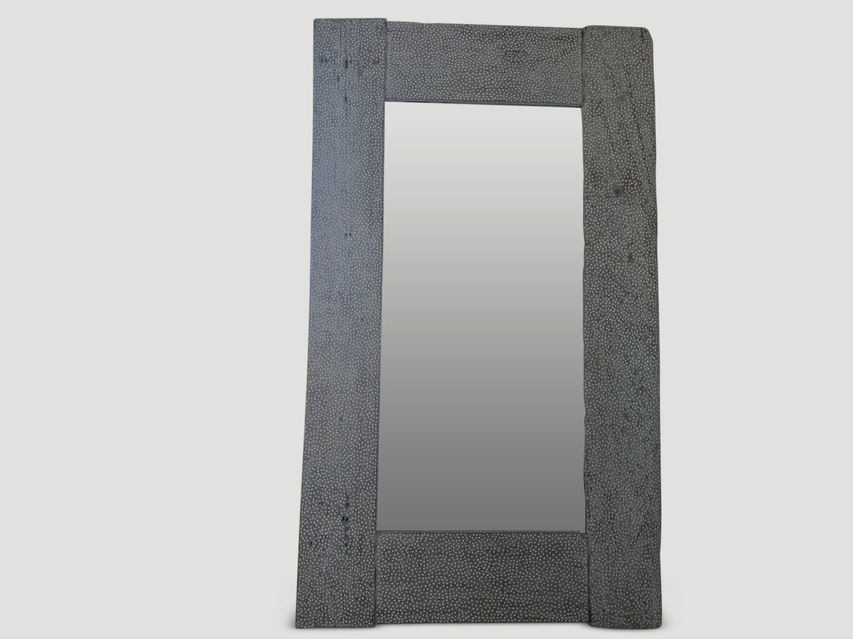 Shell Inlaid Teak Wood Frame Mirror