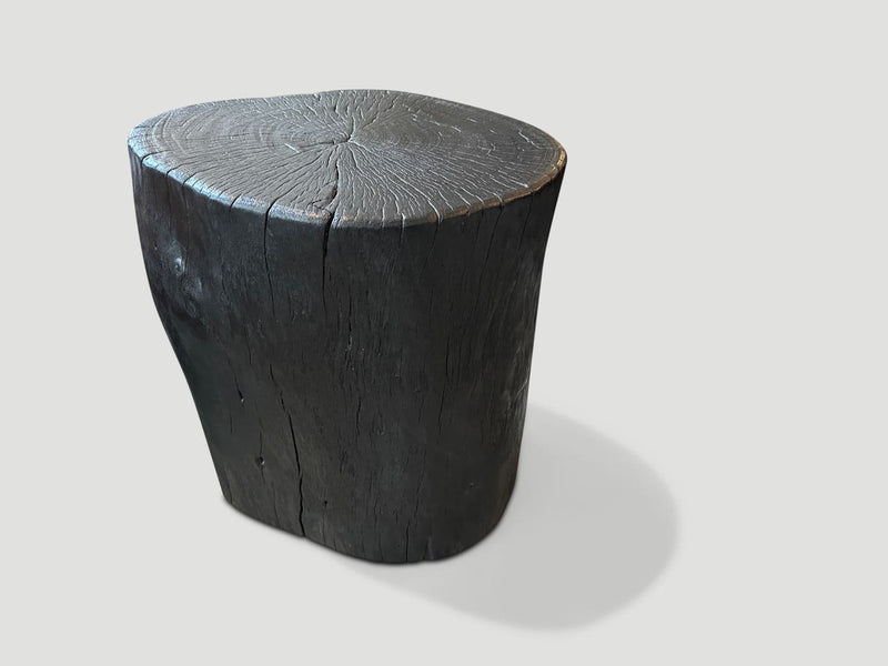 Charred Lychee Wood Side Table