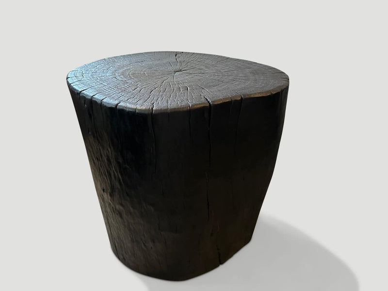 Charred Lychee Wood Side Table
