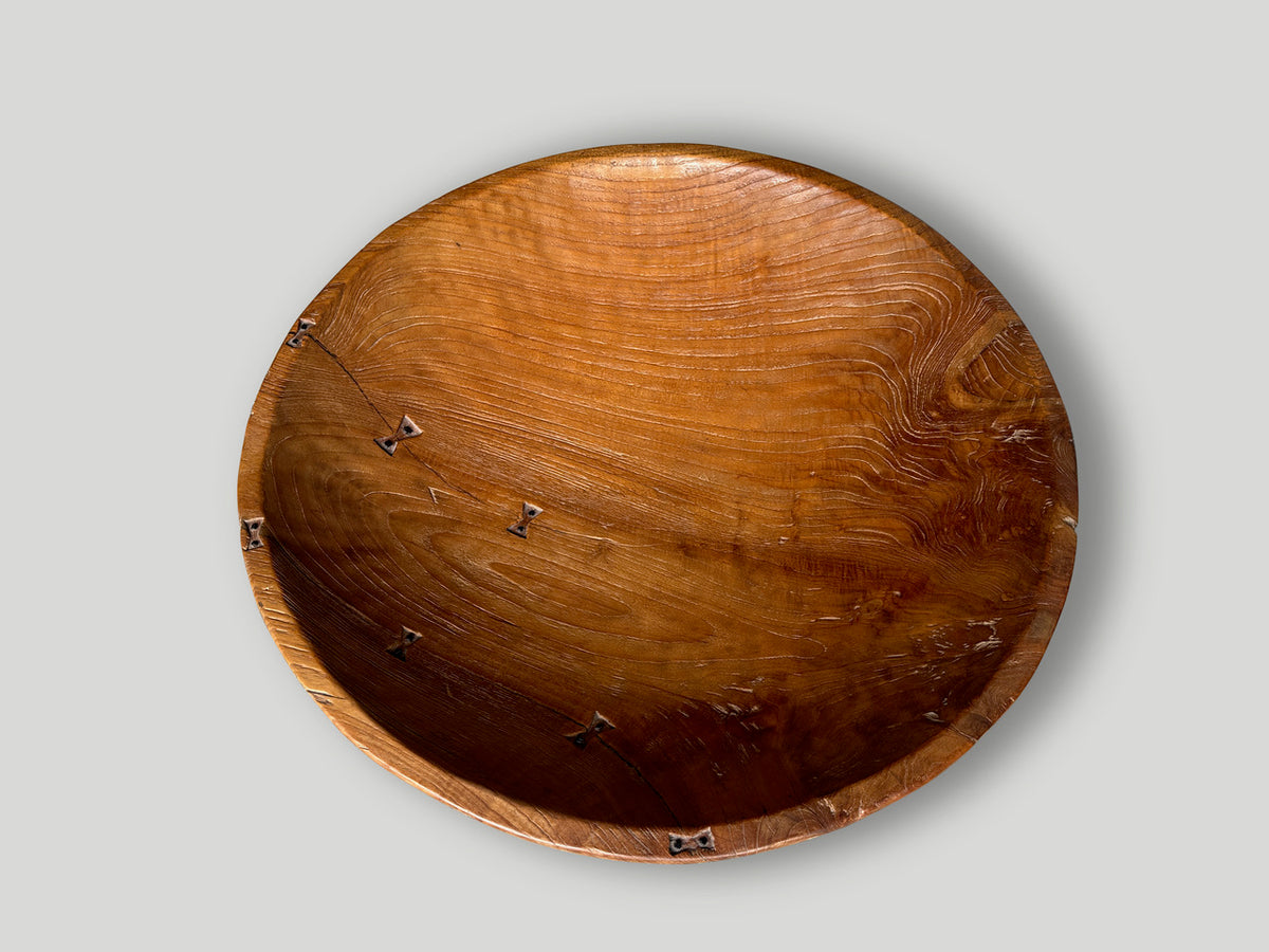 Monumental Sculptural Rare Teak Bowl