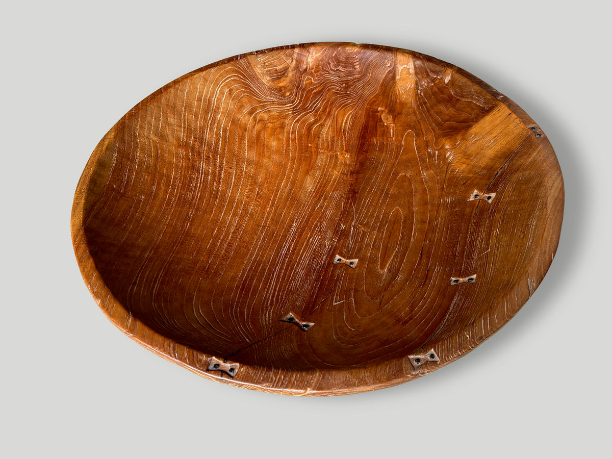 Monumental Sculptural Rare Teak Bowl