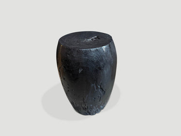 Polished Drum Shape Side Table or Stool