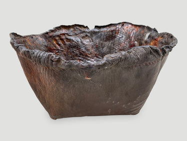 Polished Buffalo Hide Container