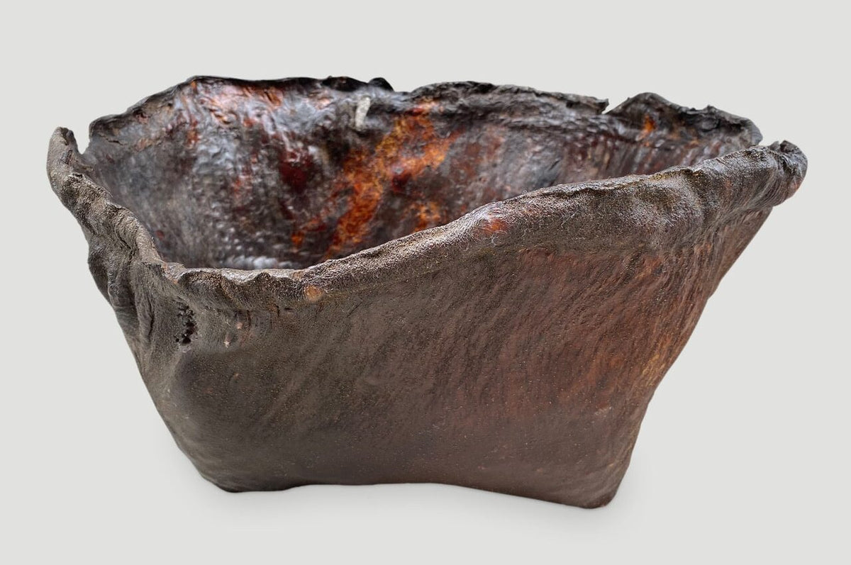 Polished Buffalo Hide Container
