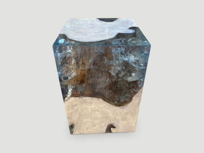 Aqua Resin Side Table