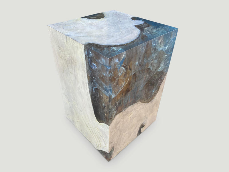 Aqua Resin Side Table