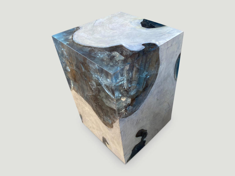Aqua Resin Side Table