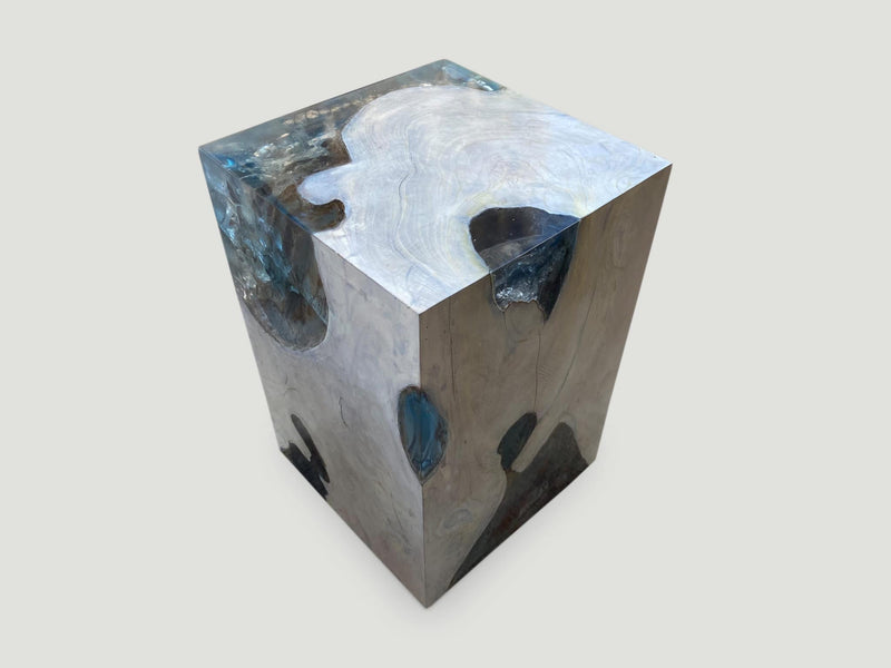 Aqua Resin Side Table