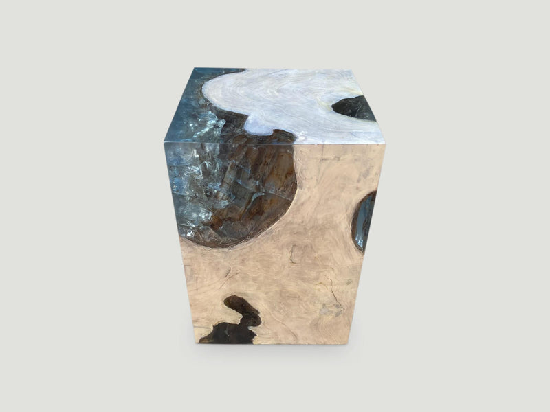 Aqua Resin Side Table