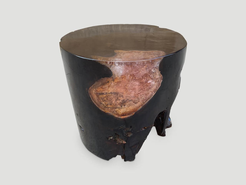 Organic Cracked Resin Side Table