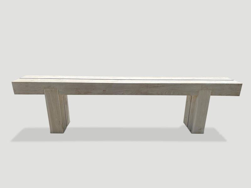 Monumental Bleached Teak Console Table