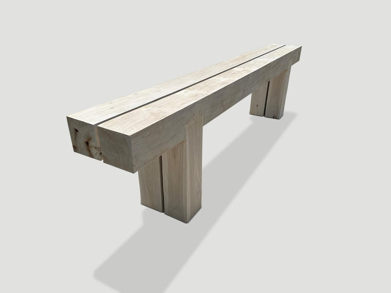Monumental Bleached Teak Console Table