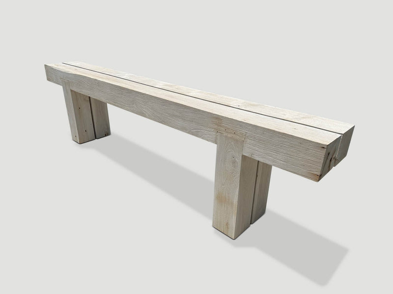 Monumental Bleached Teak Console Table