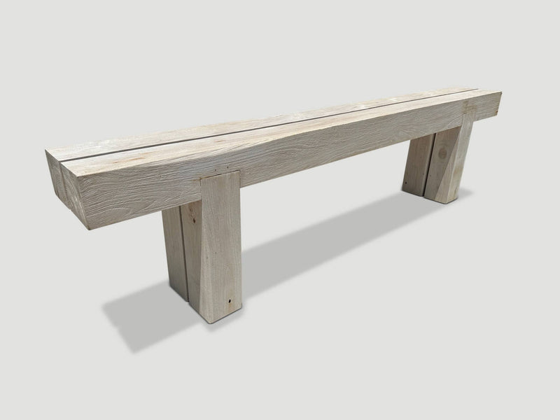 Monumental Bleached Teak Console Table