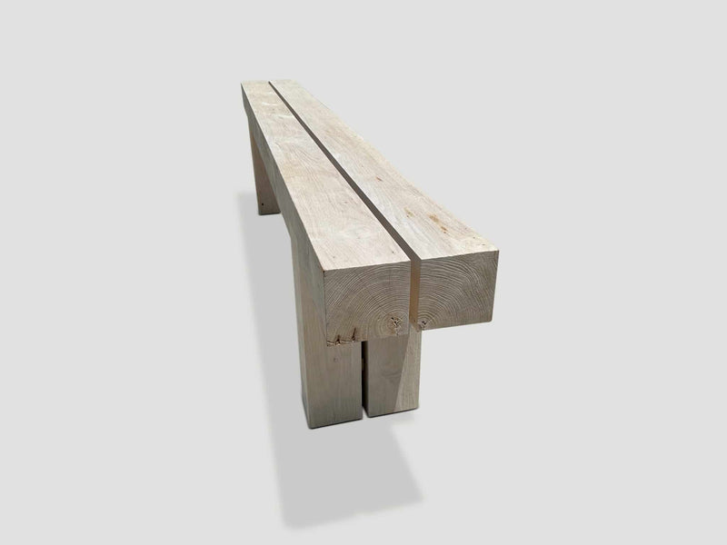 Monumental Bleached Teak Console Table