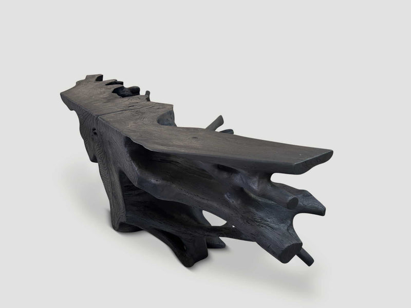 Sculptural Charred Console Table