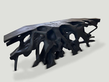 Sculptural Charred Console Table